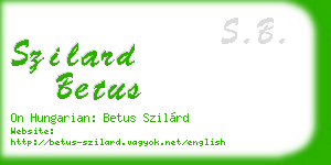 szilard betus business card